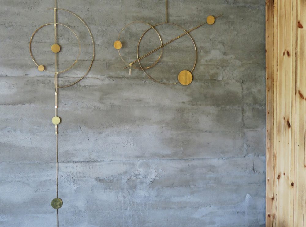 Handmade wall art in brass handmade by Kaja skytte design