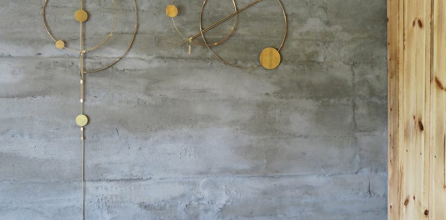 Handmade wall art in brass handmade by Kaja skytte design